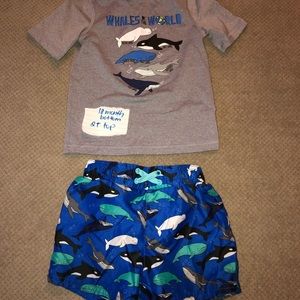 Boys 18 mth and 2T swim trunks and top